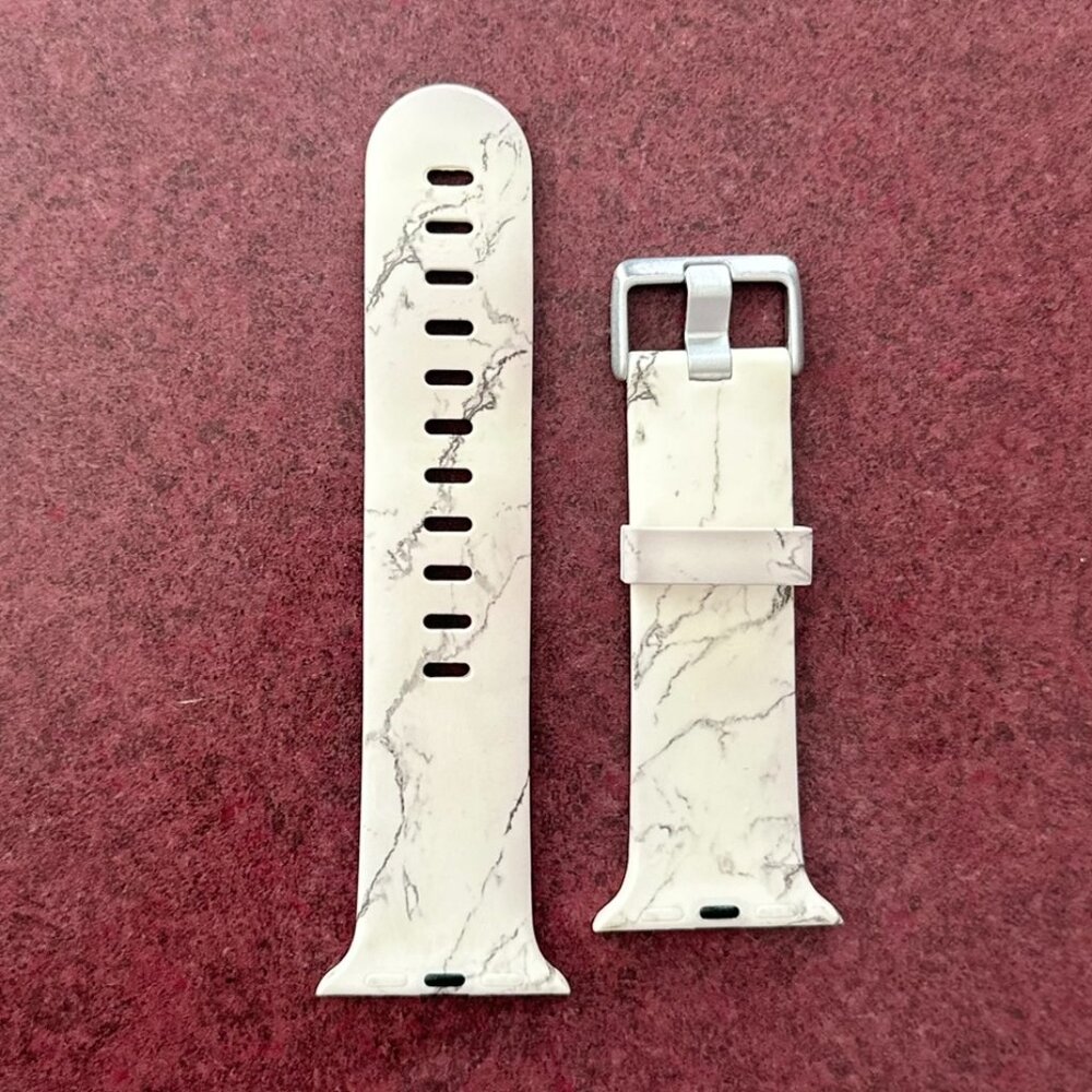 Marble Silicone Wristband Adjustable Pin Buckle Replacement Watch Bracelet Strap